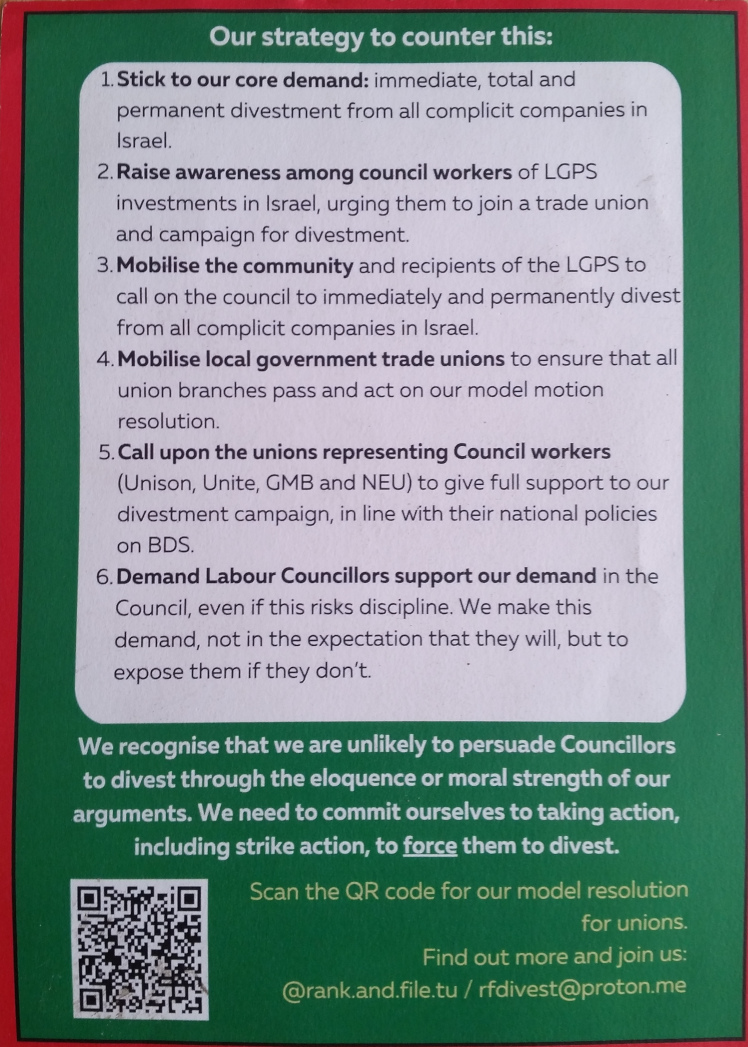 Rank & File_Trade Unionists For Divestments From Israel