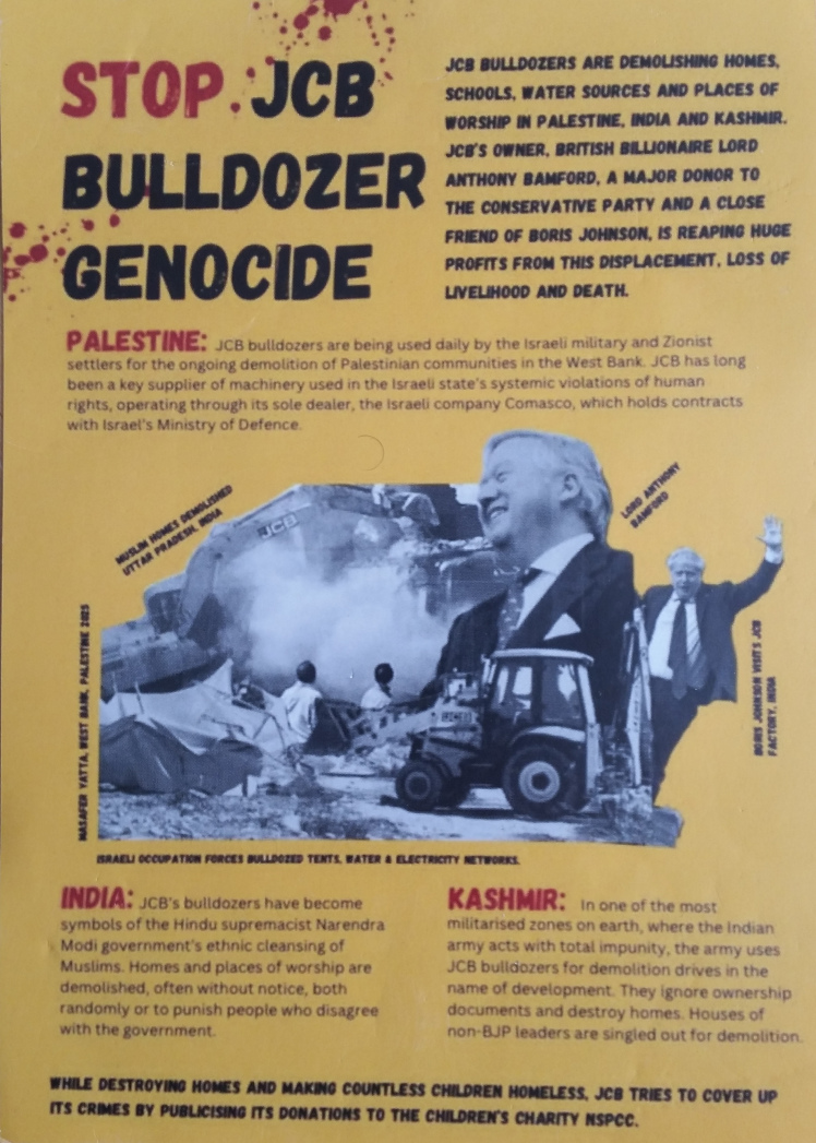 Stop JCB Bulldozer Genocide